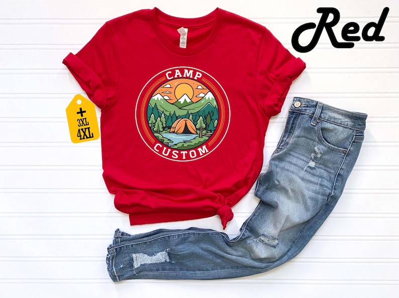 Custom Camp Shirt, Family Camping T-Shirt, Camp Crew Tee, Friends Group Gift, Outdoor Adventure Top, Camping Family Trip, Nature Lover Gift image 7