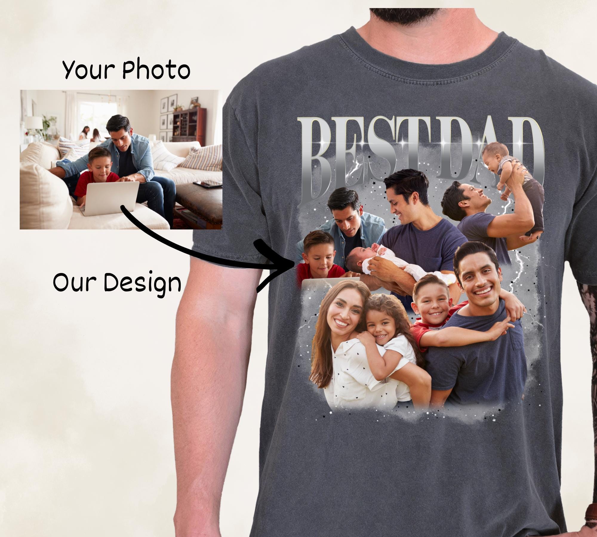 Custom Bootleg Style Shirt Personalized Photo Collage T Shirt With Name ...