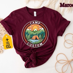 Custom Camp Shirt, Family Camping T-Shirt, Camp Crew Tee, Friends Group Gift, Outdoor Adventure Top, Camping Family Trip, Nature Lover Gift image 2