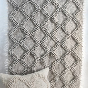 Wool Gray Rug Nordic Carpet Rug Scandinavian Rug Wool Area Rug Woolen Rug Hand Woven Rug Sofa Throw Bedroom Rug Living Room Rug Floor Rug