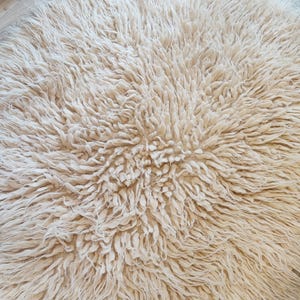 Handmade Ivory Rug, Traditional Weaving Wool Carpet, Fluffy Tuft Rug, Unique Accent for Home Decor, Perfect Housewarming or Christmas Gift image 6