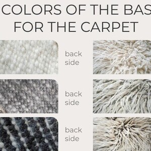 Handmade Ivory Rug, Traditional Weaving Wool Carpet, Fluffy Tuft Rug, Unique Accent for Home Decor, Perfect Housewarming or Christmas Gift image 9