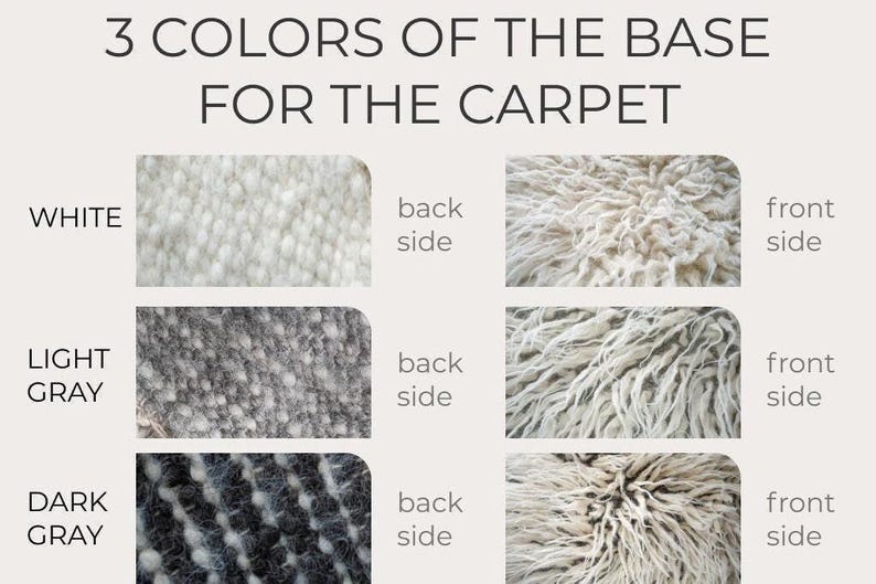 Handmade Ivory Rug, Traditional Weaving Wool Carpet, Fluffy Tuft Rug, Unique Accent for Home Decor, Perfect Housewarming or Christmas Gift image 9