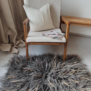 Fluffy Tufted Wool Rug, Shaggy Flokati Rug, Scandinavian Bedroom Rug, Modern Nature Carpet, Washable Cozy Rug, Soft Small Area Rug