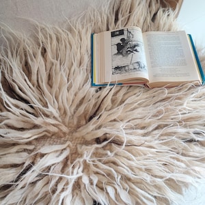 Hand Tufted Flokati Wool Rug, Shaggy Natural Wool Carpet for Living Room, Textured Modern Tufted Rug Fluffy Hand Rug, Housewarming Gift image 5