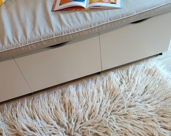Pluizig schapenwollen tapijt, hoogpolig flokati-tapijt, gezellig woonkamerdecor, warm wollen tapijt, authentieke Oekraïense karpatenwol, handgeweven tapijt
