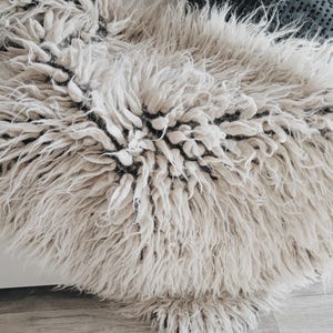 Hand Tufted Flokati Wool Rug, Shaggy Natural Wool Carpet for Living Room, Textured Modern Tufted Rug Fluffy Hand Rug, Housewarming Gift image 8