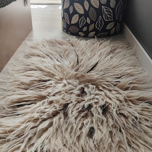Hand Tufted Flokati Wool Rug, Shaggy Natural Wool Carpet for Living Room, Textured Modern Tufted Rug Fluffy Hand Rug, Housewarming Gift image 7