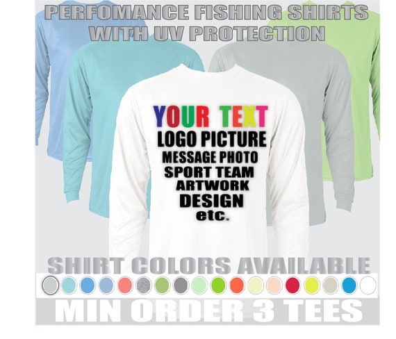 Custom Printed Performance Long Sleeve UPF 30 T-shirt Fishing