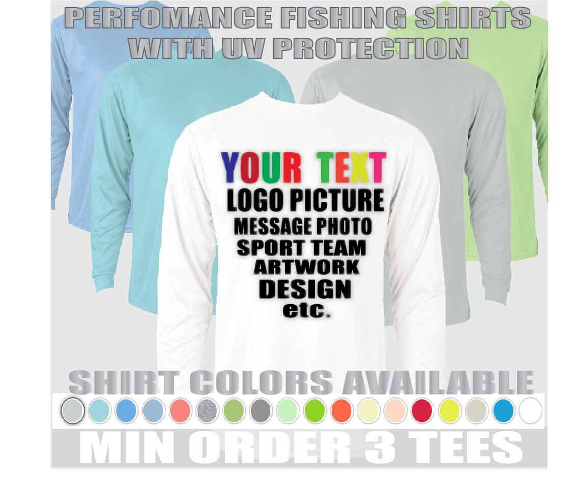 Custom Printed Performance Long Sleeve UPF 30 T-shirt Fishing Shirt UV  Protection Boat Sport -  Canada