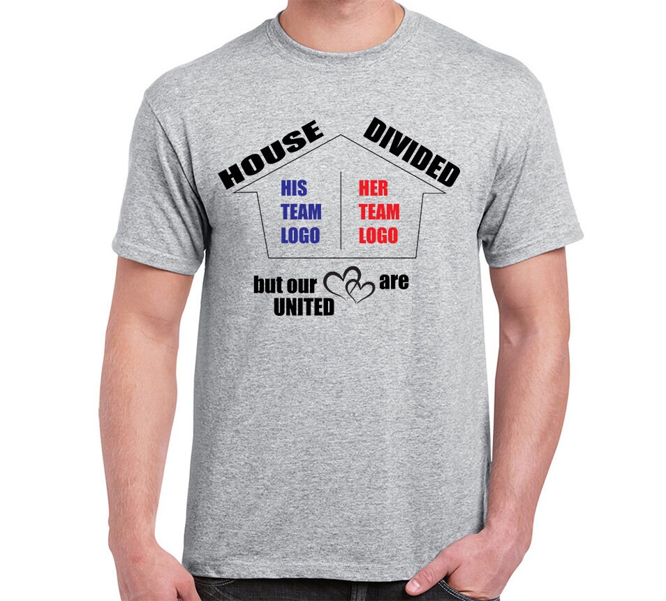 House Divided Custom Made Print Sport Teams T Shirt Tee Logo Etsy UK