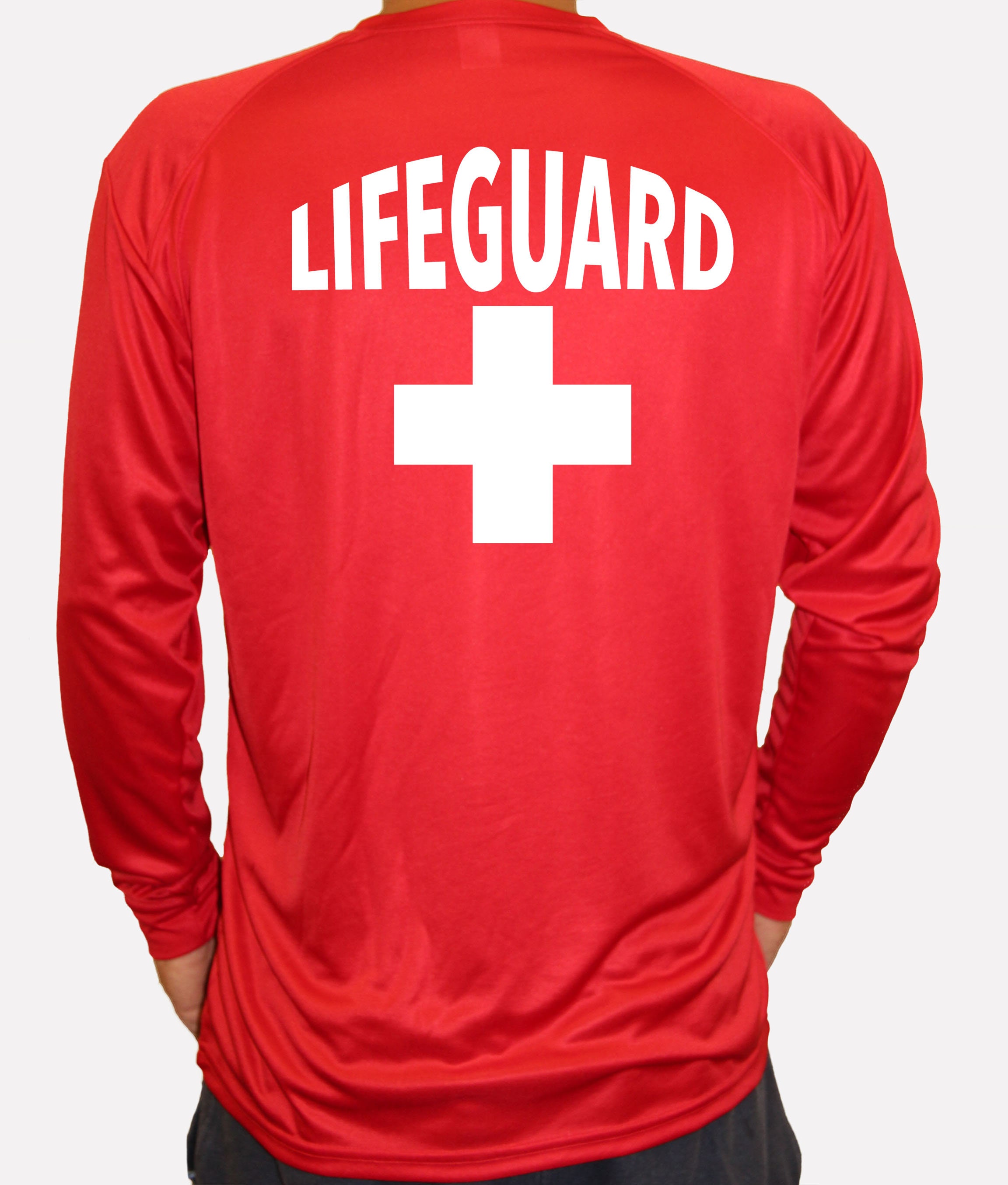 Lifeguard Red Tshirt Long Sleeve Performance UPF UV 50 Beach Etsy UK