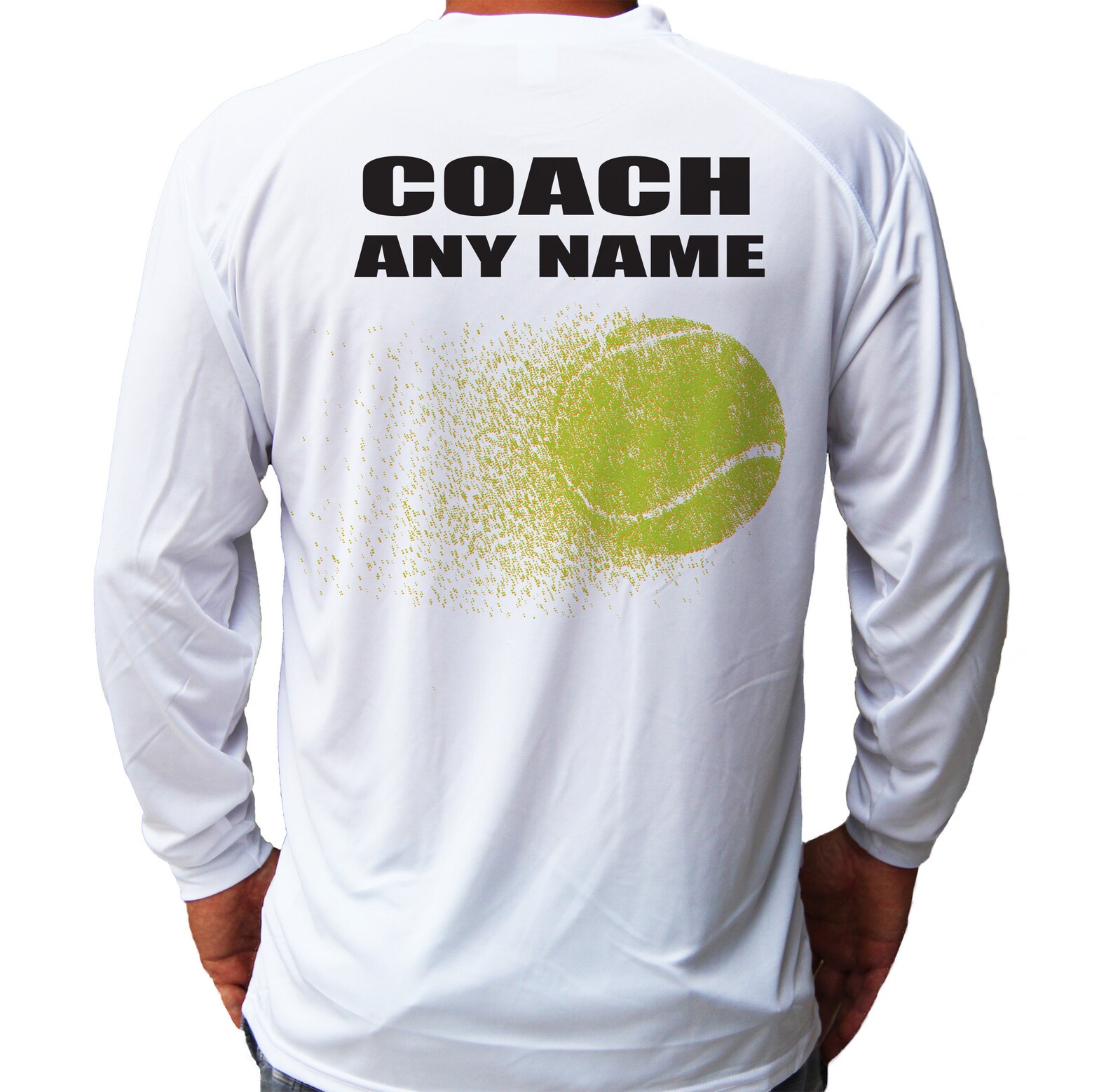Custom Tennis Coach Personalized Unisex Tshirt Long Sleeve Microfiber