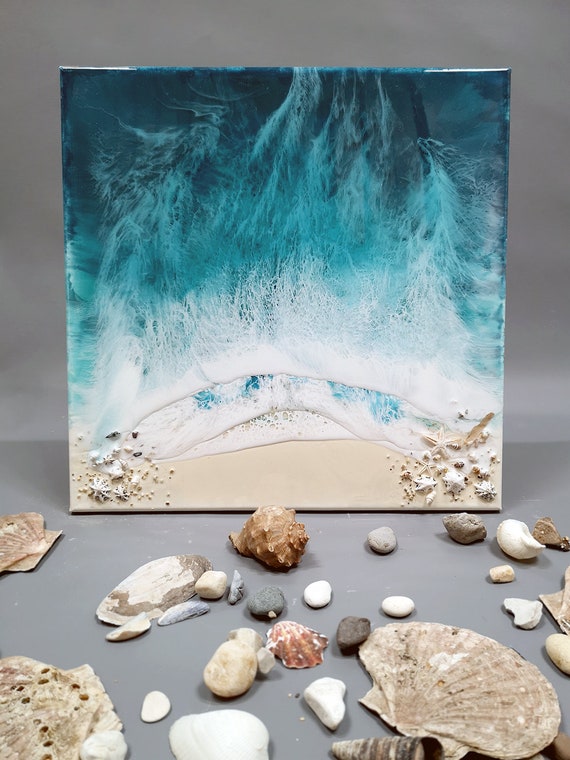 Ocean Resin Wall Art Beach Decor Seascape Painting Beach Etsy