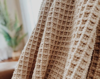 Tunisian Crochet Waffle Stitch Blanket Pattern (PDF Download)