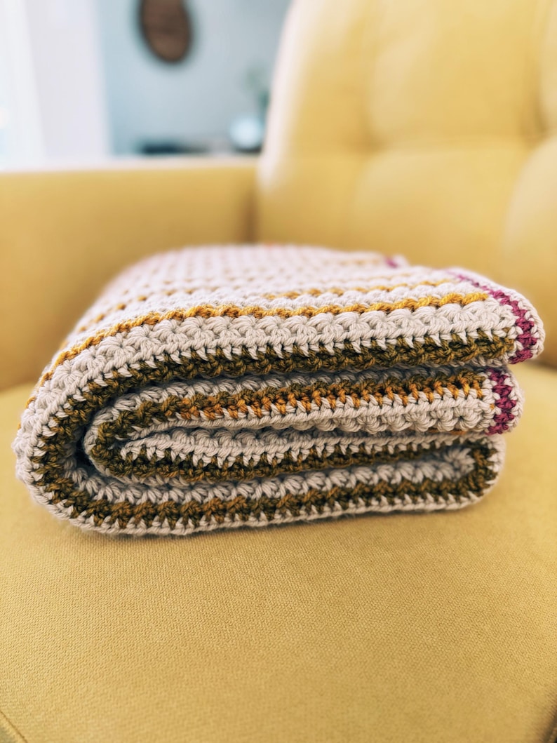 Amelia Blanket Crochet Pattern: Two-color Throw, Multiple Sizes (PDF ...