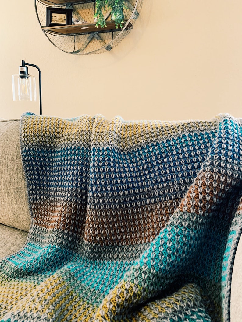 Tunisian Crochet Throw Pattern Tunisian Crochet Blanket Pattern Tunisian Crochet Pattern Crochet Blanket Pattern The Ethan Throw image 4