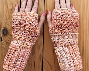 Patroon mozaïek stersteek gehaakte vingerloze handschoenen, meerdere maten (pdf-patroon)