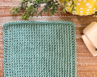 Patrón de paño de cocina de crochet tunecino: Paño de cocina fácil