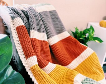 Tunisian Crochet Fall Blanket Pattern: Easy THDC Throw (PDF