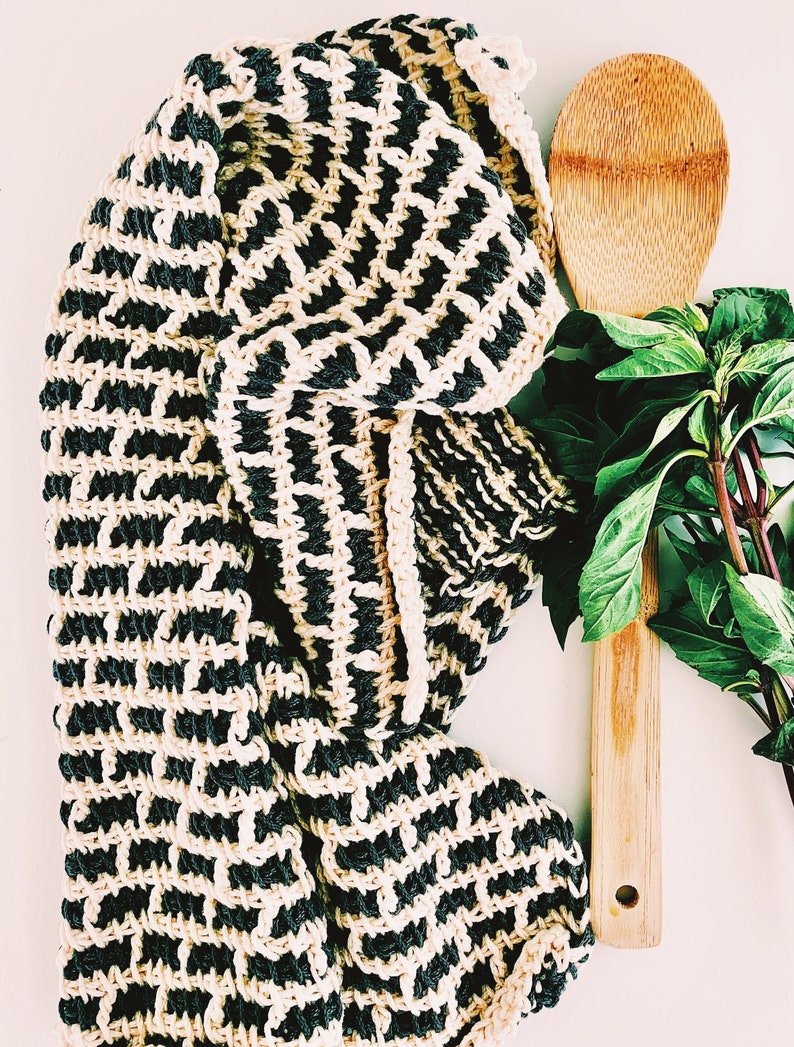 Tunisian Crochet Kitchen Towel Pattern Etsy