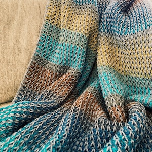 Tunisian Crochet Throw Pattern - Tunisian Crochet Blanket Pattern - Tunisian Crochet Pattern - Crochet Blanket Pattern - The Ethan Throw