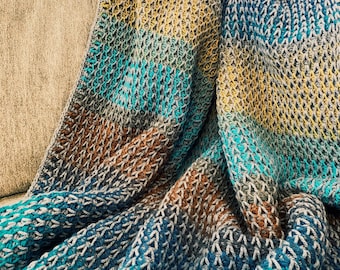 Tunisian Crochet Throw Pattern - Tunisian Crochet Blanket Pattern - Tunisian Crochet Pattern - Crochet Blanket Pattern - The Ethan Throw