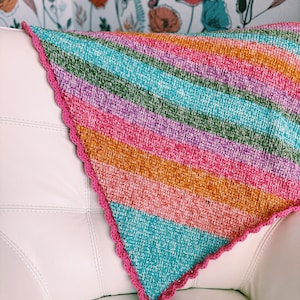 TUNISIAN CROCHET PATTERN - Crochet Baby Blanket - Corner to Corner Crochet Baby Blanket Pattern - Shell Border - The Callie Blanket