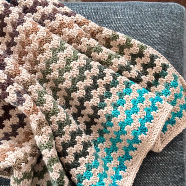 Granny Spike Stitch Crochet Blanket Pattern - 'The Stevie' (PDF Pattern)