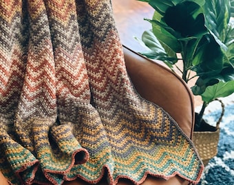 Crochet Moss Stitch Blanket Pattern: The Teagan Throw (PDF Pattern)