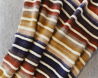 El Grifo: Patrón de manta de crochet tunecino a rayas (patrón en PDF)