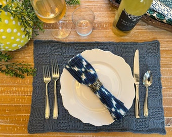 Tunisian Crochet Placemat Pattern: Basket Weave Table Decor (PDF Pattern)
