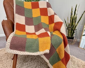 Tunisian Crochet Entrelac Blanket Pattern: Fall Afghan PDF Tutorial