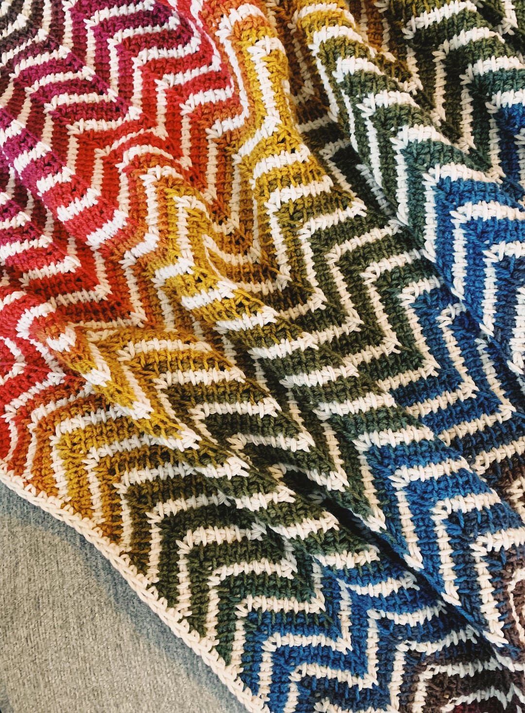 Buy Tunisian Crochet Blanket Pattern: Rainbow Chevron Throw (PDF Pattern)  Online in India