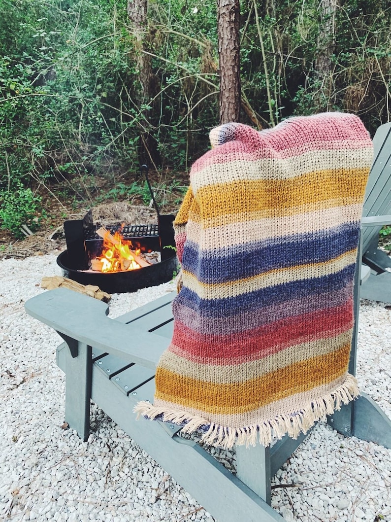 Tunisian Crochet Pattern Tunisian Crochet Blanket Pattern Campfire Crochet Camping Patterns Crochet Camping Blanket Pattern image 1