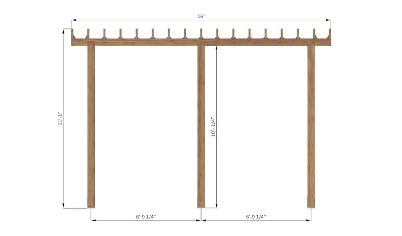 16x16 Attached To House Pergola Plans