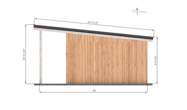 20x30 modern carport with storage right side dimensions