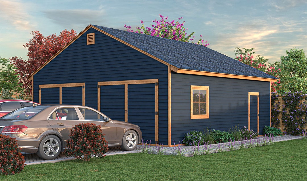 Shed Plans 24x24 DIY Garage Shed PDF Download (Download Now) Etsy