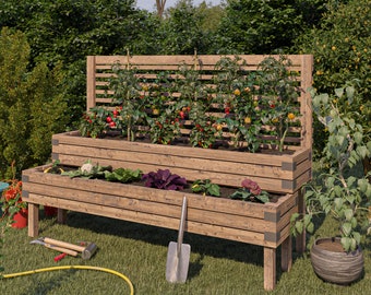 2-Tier Raised Garden Bed Plans 3x8 (Digital download PDF)