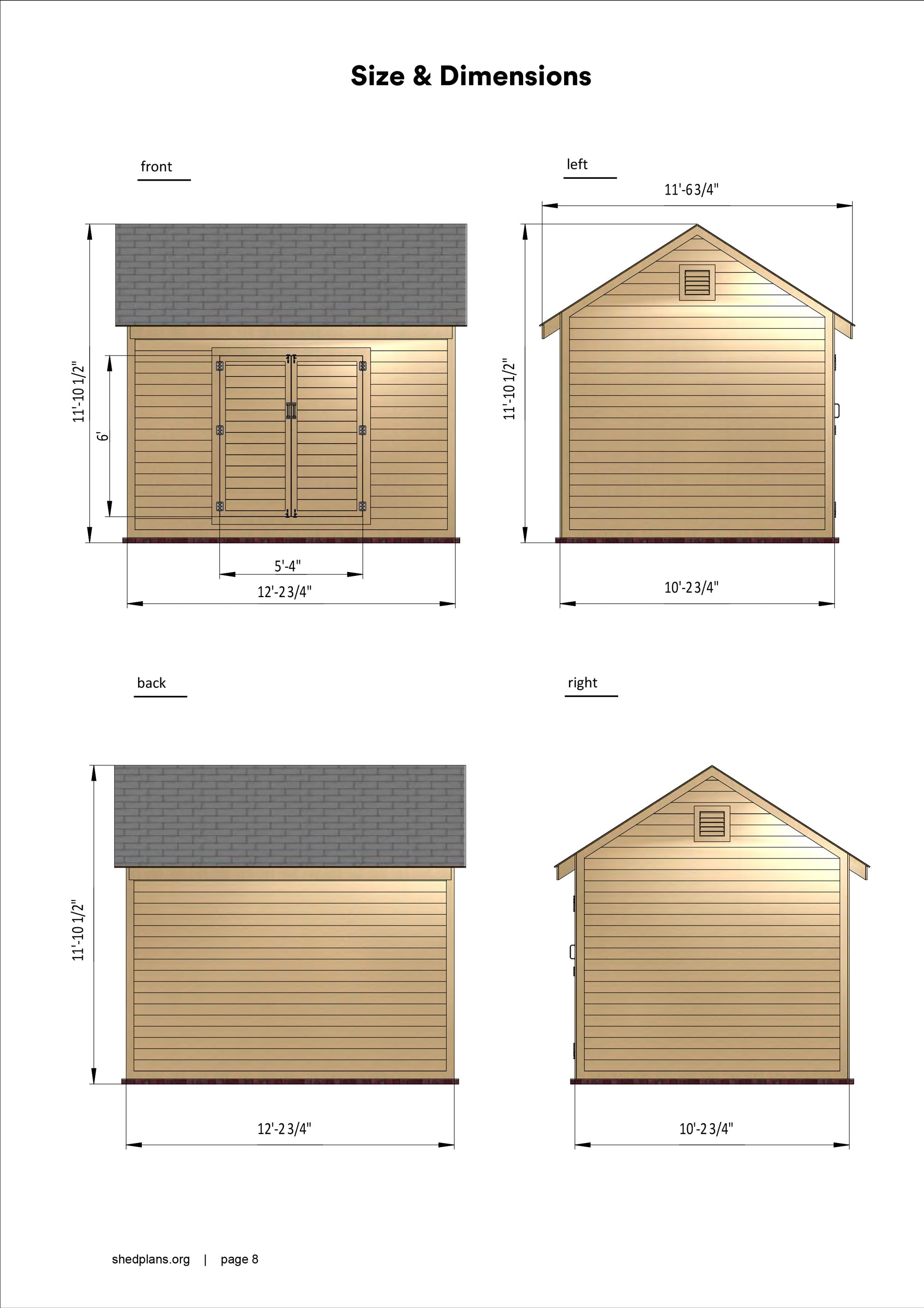 Shed Plans 10x12 DIY Gable Storage Shed PDF - Etsy