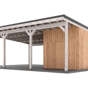 20x30 modern carport with storage view
