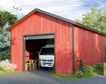20x30ポールバーンプラン – ガレージ、作業場、トラック保管用
