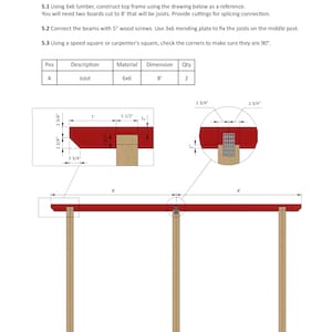 16x16 Attached to House Pergola Assemble Top Frame