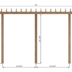 16x16 Attached To House Pergola Plans