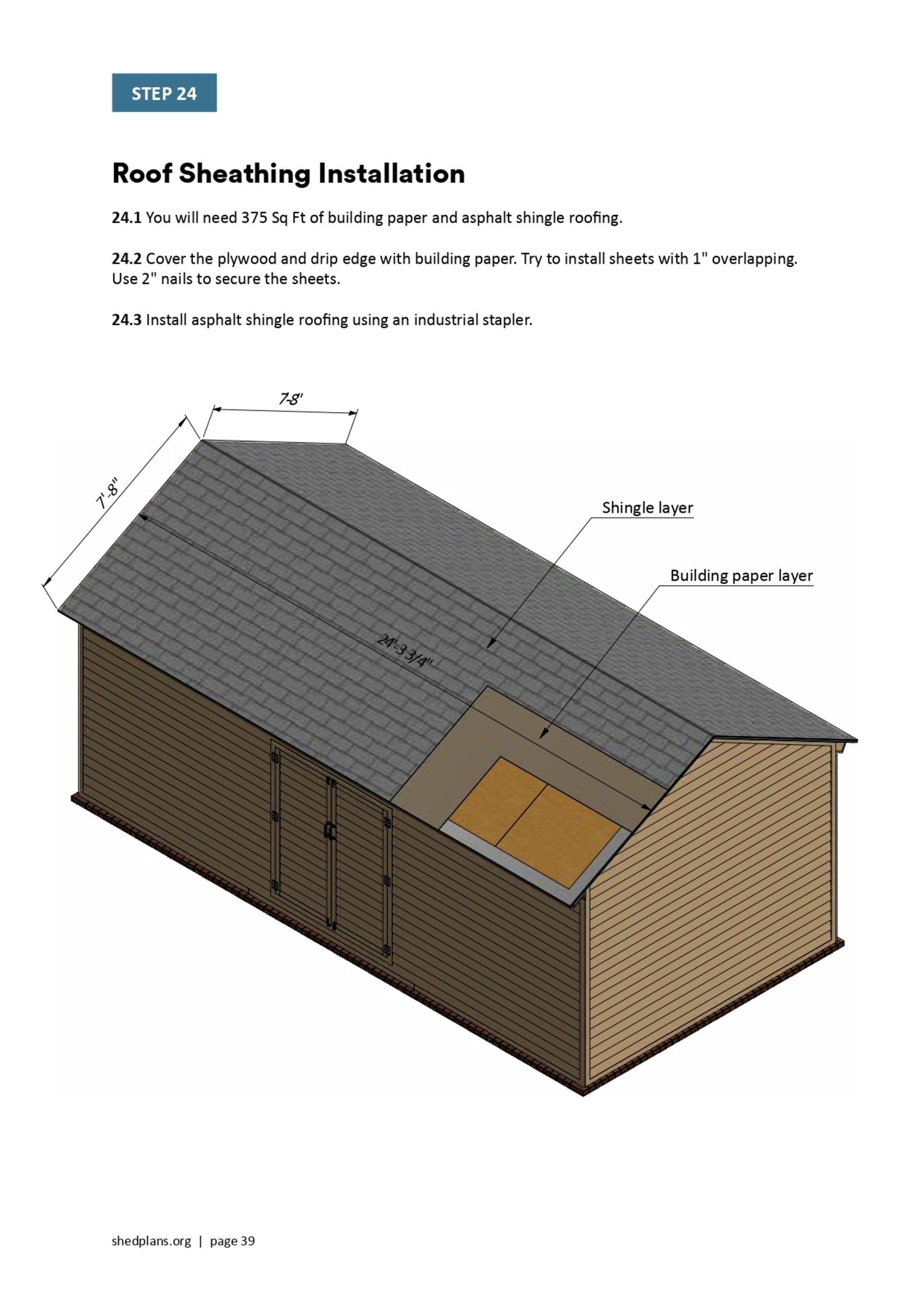 Shed Plans 12x24 Gable Storage Shed PDF - Etsy
