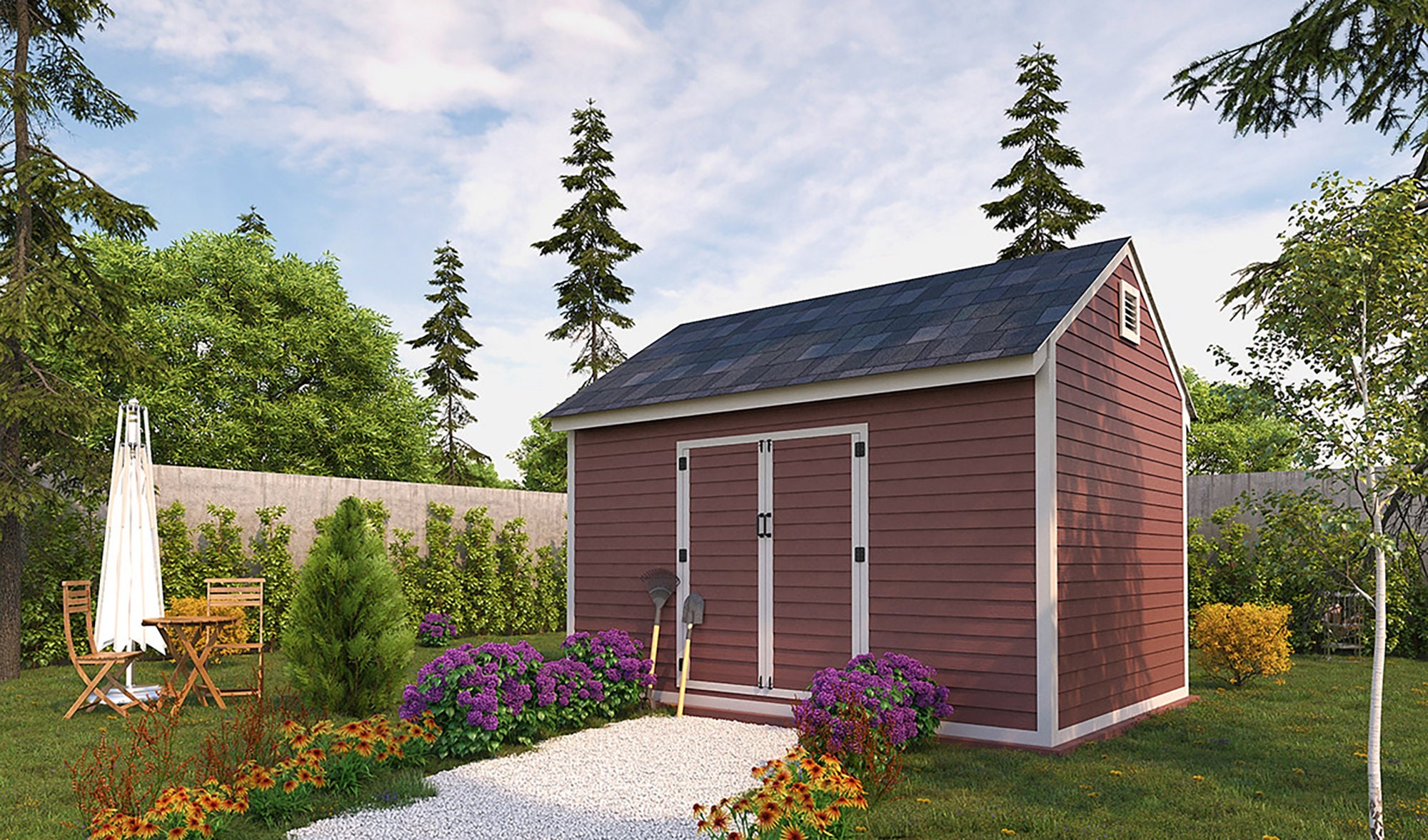 QuaintHaven - Cobertizo De Almacenamiento Para Exteriores De Acero, image size:2000x1177