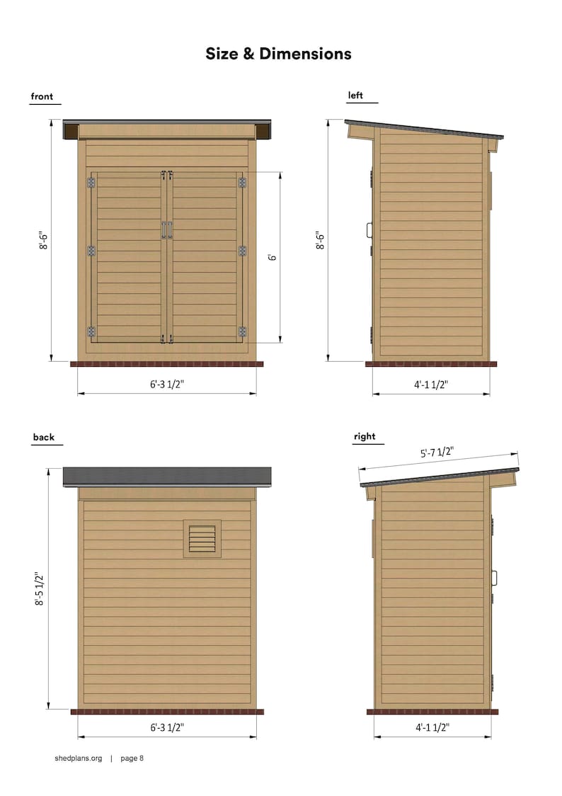 4x6 DIY Modern Storage Shed Plans PDF Etsy