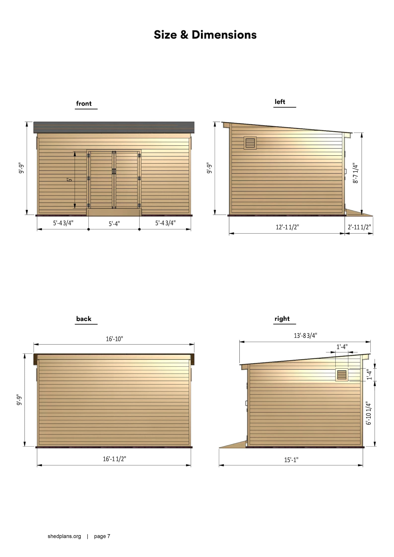 12x16 Shed Plans DIY Lean to Storage Shed PDF - Etsy