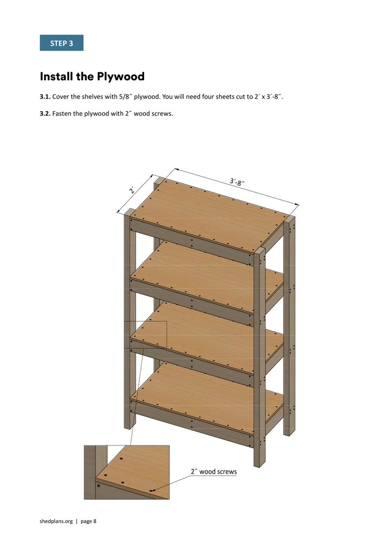 2x4 Garage Storage Shelves Plans PDF Etsy
