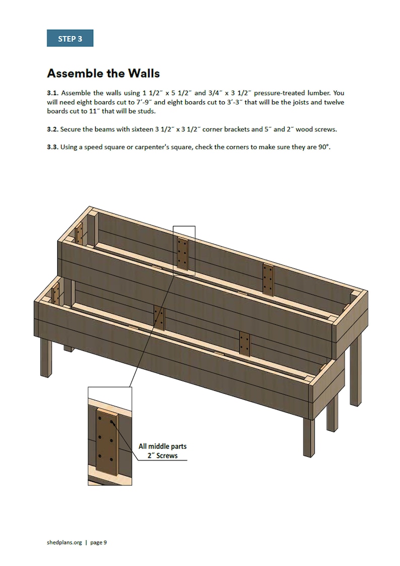 2 tier raised garden bed assembly